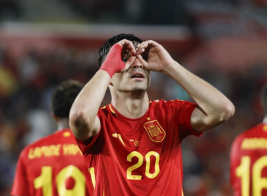 Pedri mencetak gol pada laga uji coba Timnas Spanyol vs Irlandia Utara (c) AP Photo/Francisco Ubilla